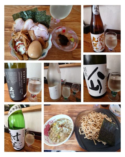 「特製つけそば（200g）＋プレミアム日本酒×5」@中華そば専門 とんちぼの写真