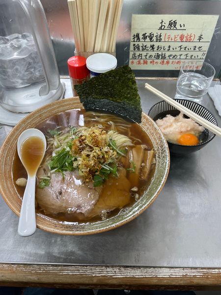 「赤海老出汁とスッポン出汁の醤油ラーメン＋海老ディップ×2」@覆麺 智の写真