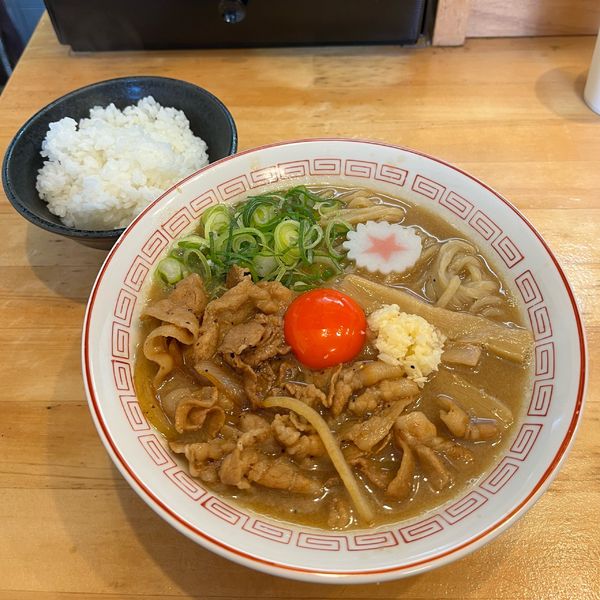 「元祖肉玉そば　ご飯小」@元祖 肉玉そば越智 越谷店の写真