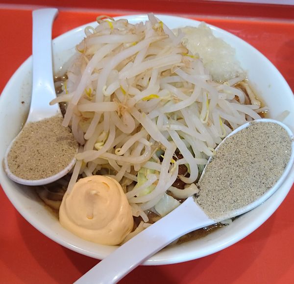 「らーめんミニ+煮干し粉､玉ねぎ､アレ=明太マヨ」@麺屋 桐龍 久喜店の写真