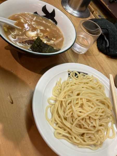 「肉入りつけそば」@中野大勝軒の写真
