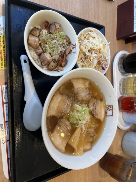 「炙り焼豚ご飯セット」@喜多方ラーメン坂内 取手店の写真