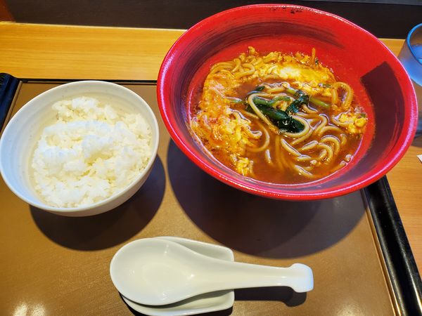 「辛うま麺(ごはん付)」@やよい軒 長者町店の写真