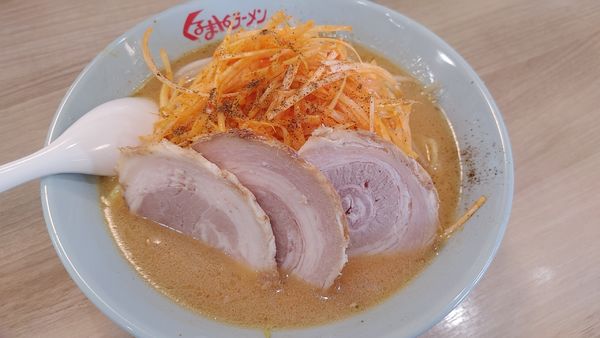「ランチ限定　3枚ネギみそチャーシュー」@くるまやラーメン 塩尻店の写真