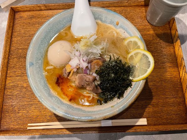 「りょうくん蟹ラー麺(¥1,100) 味玉(¥100)」@Homemade Ramen 青麦の写真