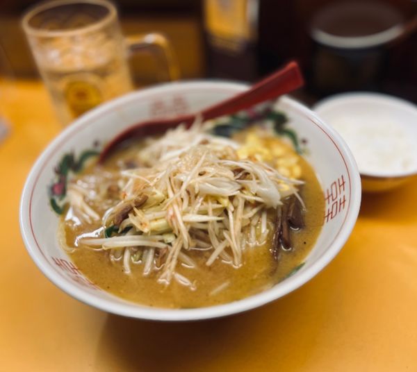 「ねぎ味噌（麺固め￥850）＋サービスライス他」@熊ぼっこの写真