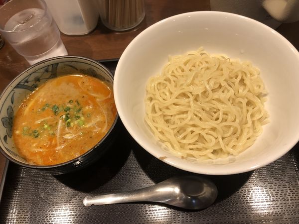 「坦々つけ麺(温盛)」@中華そば おかべの写真