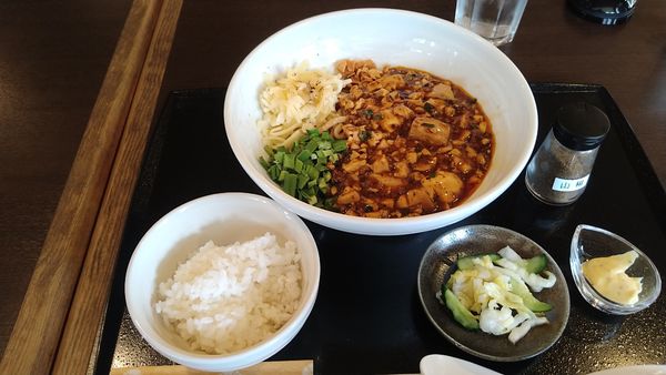 「陳麻婆豆腐まぜそば 追い飯セット¥1100-別皿マヨ付」@四川旬菜ダイニング Taikohの写真
