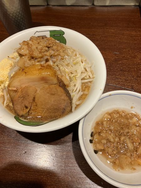 「雷　ミニ　油まし」@ラーメン 雷 東京本丸店の写真