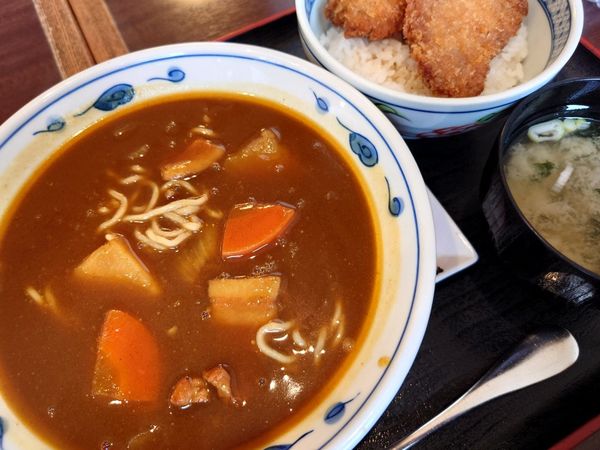 「ミニカレーラーメン&ミニタレかつ丼1090円」@大衆食堂 正広の写真