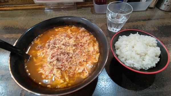 「タンタンメン（中辛）+小ライス」@タンタンメン金家 さがみ野店の写真