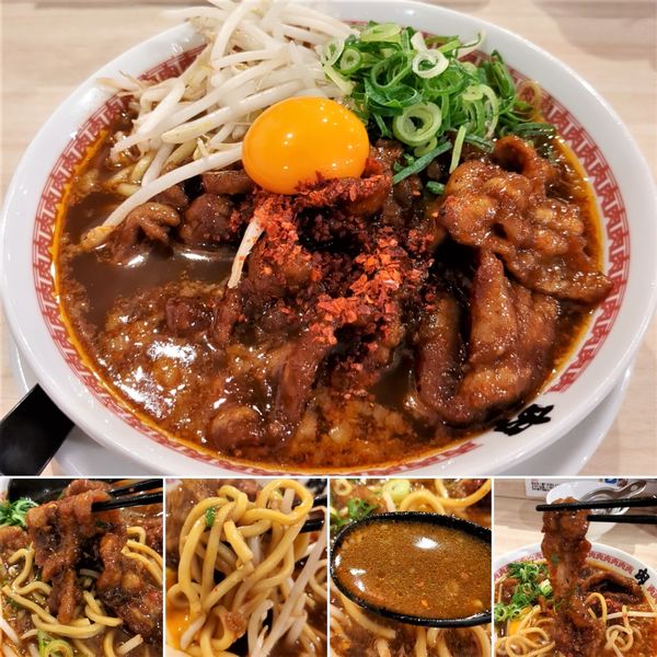 「辛い肉汁麺(レベル2) 880円+サービス券」@肉汁麺ススム 秋葉原本店の写真