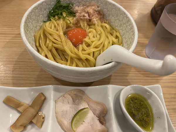 「日本一釜玉麺」@麺や 麦ゑ紋の写真
