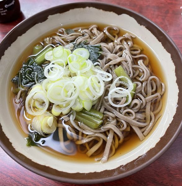 「葉わさびそば」@そば処桔梗 塩尻駅店の写真