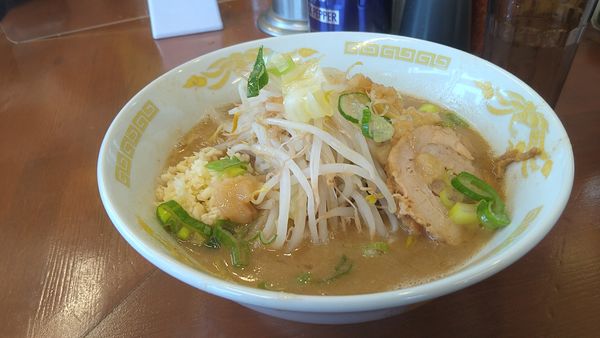 「ラーメン(並150g)¥900+ニンニク、ちょいアブラ、ネギ」@それいけ！たかちゃんラーメンの写真