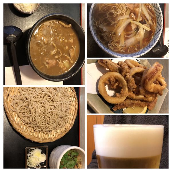 「豚カレ大1350肉南蛮大1300鴨せ大1350イカ唐780」@そば処ぎんや 目黒通り店の写真