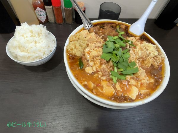 「笑店スタ満(980円)、ライス(110円)ニンニクショウガ」@元祖スタミナ満点らーめんすず鬼 狭山ヶ丘分店の写真
