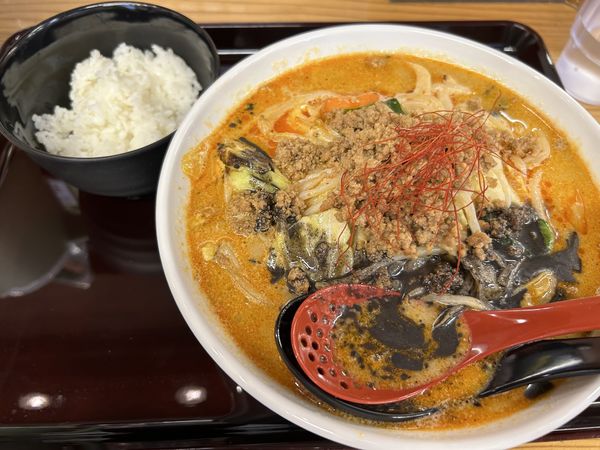 「野菜たっぷり担々タンメン900円(野菜増し)+小ライス160」@埼玉タンメン 山田太郎 清瀬北口店の写真