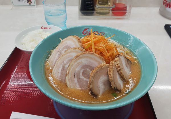 「ネギ味噌チャーシュー」@くるまやラーメン 宇喜田店の写真