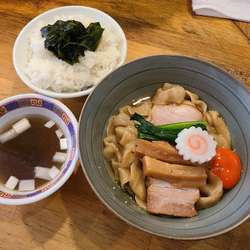 油そば(出汁スープ付き)¥950+ごはん(自家製佃煮付き