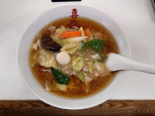 「うま煮そば¥650＋小ﾗｲｽ¥100」@中華料理 喜楽の写真