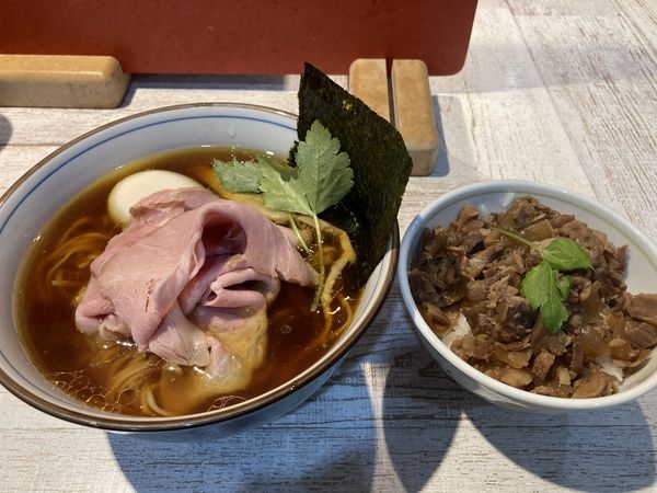 「特製四つ葉そば　肉めし」@中華そば 四つ葉の写真