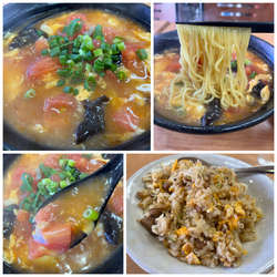 トマト酸辣湯麺 ＋ 半納豆炒飯 1560円