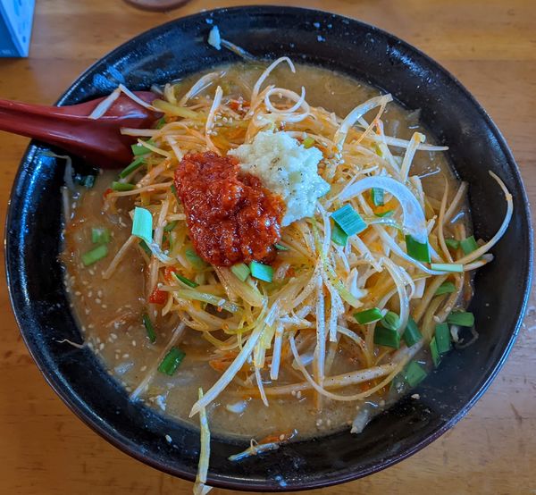 「ネギ味噌ラーメン（辛辛） 880円」@ガキ大将 柏崎店の写真