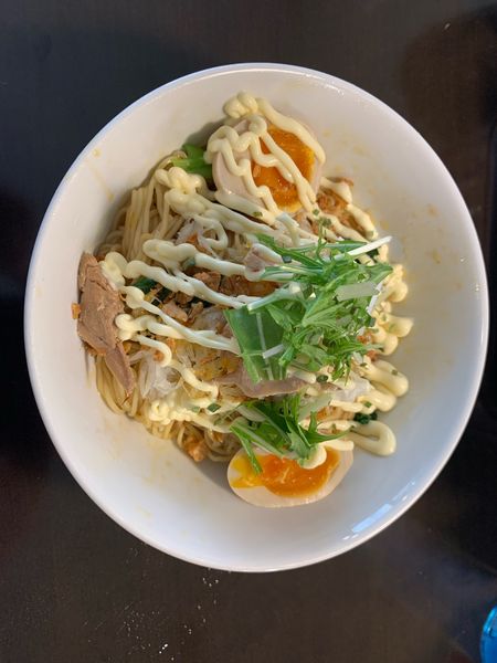 「辛ねぎマヨまぜそば」@らーめんや なかじゅう亭 高崎オーパ店の写真
