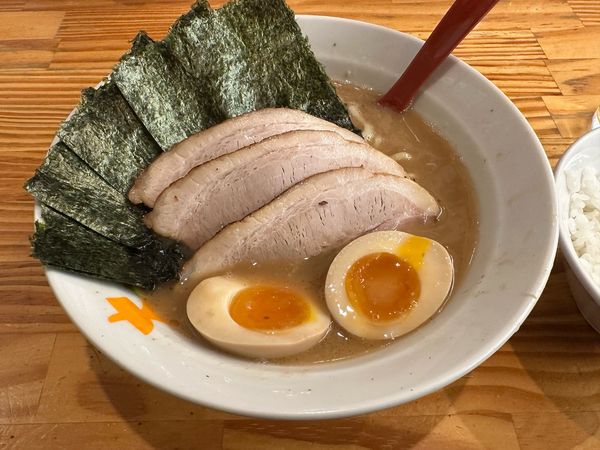 「のりちゃったま+半ライス」@らーめん大桜 十日市場本店の写真