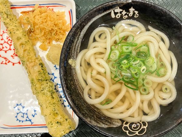 「かけ小190円(100円引き)筍130円(30円引きCP)」@はなまるうどん ビビット南船橋店の写真