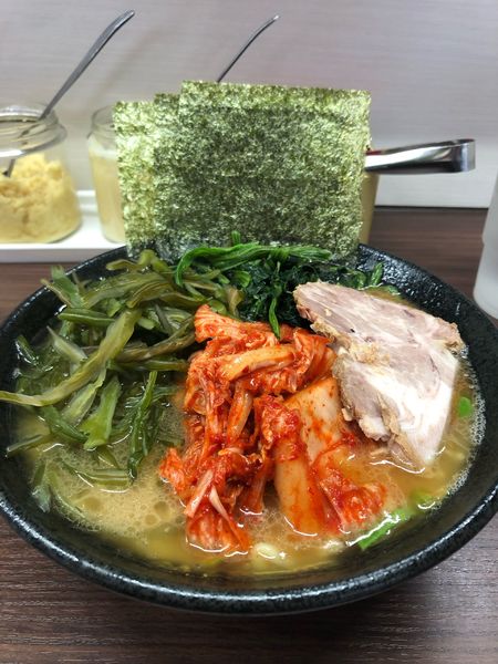 「キムチラーメン　茎わかめ　1200円」@川崎家 榎町店の写真