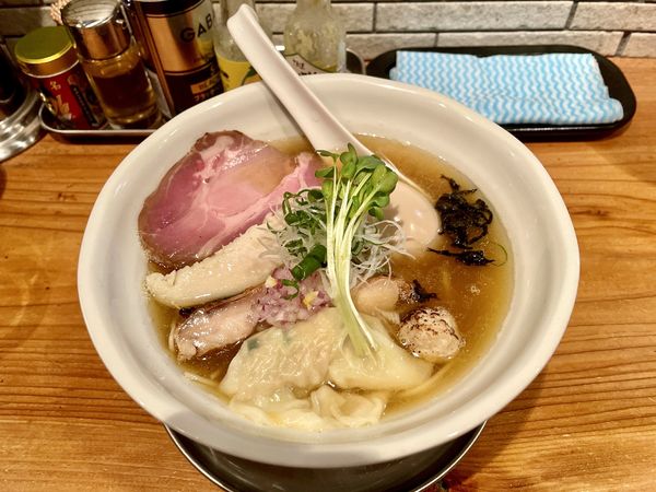 「サッポロラガービール赤星→ 特製煮干Soba ＋ 和え玉煮干」@麺処 源玄の写真