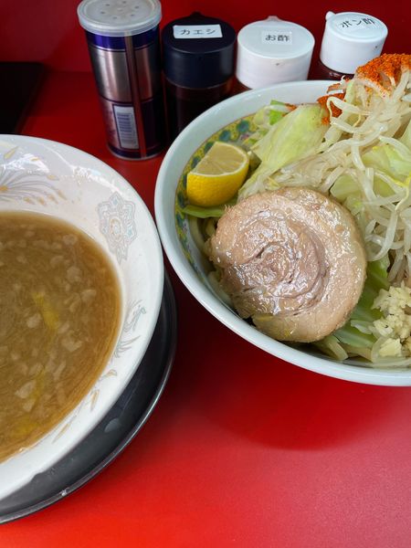 「小つけ麺 ヤサイニンニクトウガラシレモン」@ハナイロモ麺 吉祥寺本店の写真