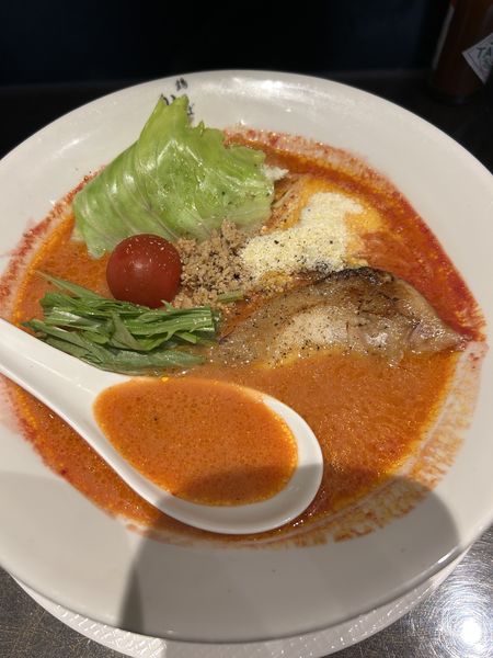 「完熟トマトの塩鶏そば1030円」@鶏そば かぐら屋 上野御徒町店の写真