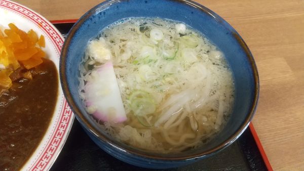 「半素ラーメン297円、カレーライス693円」@武蔵屋食堂の写真