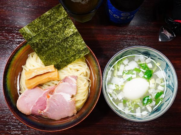 「【限定】貝と煮干しの昆布水つけめん＋味玉＋COEDO瑠璃」@麺屋 ルリカケスの写真