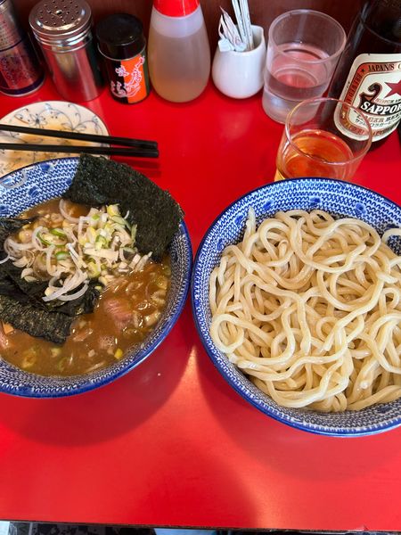 「つけ麺＋メンマ＋瓶ビール」@自家製中華そば 勢得の写真