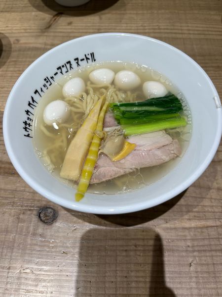 「潮らぁ麺 1,200円、うずら(SNSサービス)」@Tokyo Bay Fisherman’s Noodle いちごよこすかポートマーケット店の写真