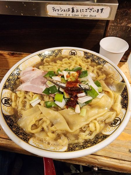 「煮干そば(肉入り)大盛り」@すごい煮干ラーメン凪 新宿ゴールデン街店 本館の写真
