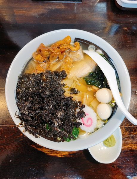 「わさび塩ラーメン + ワンタン」@麺屋 あおいの写真