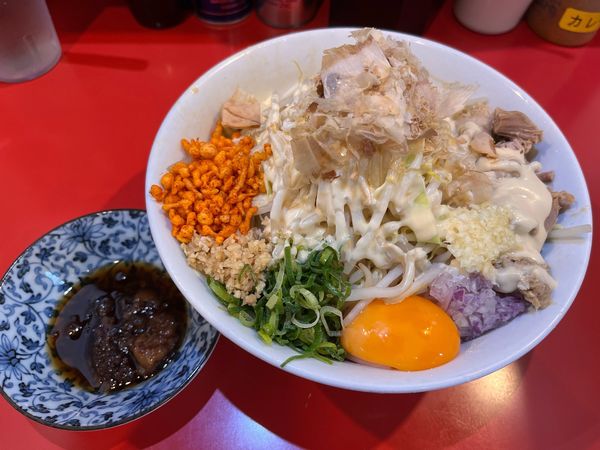 「まぜそば 麺300g」@用心棒 市ヶ谷飯田橋の写真