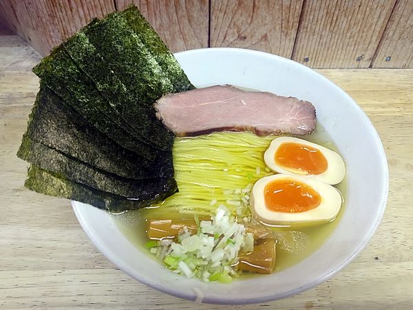「味玉塩ラーメン のり メンマ」@まつやの写真