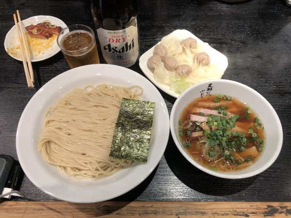 「ワンタンつけそば(醤油)+ワンタン3個+刻みチャーシュー」@支那ソバ 小むろの写真