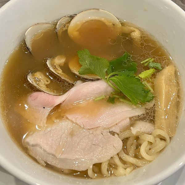 「【限定】蛤そば醤油（手揉み麺）＋和え玉塩（蛤用・手揉み麺）」@中華そば 翠の写真