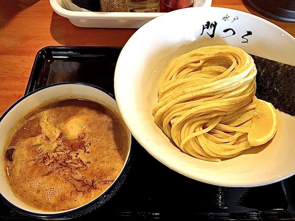 「エビつけめん（1000円）、味玉（CP）」@麺処 門つるの写真