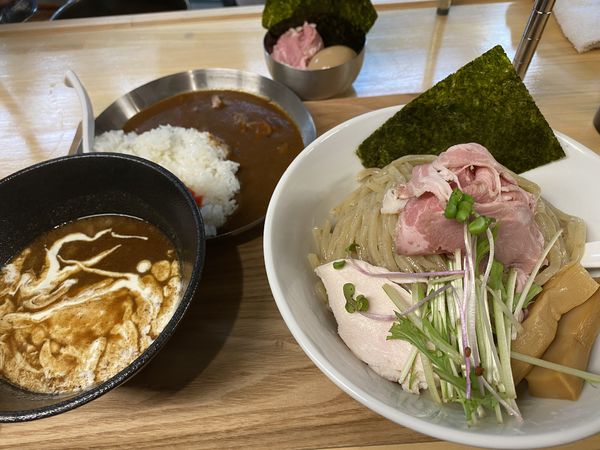 「特製Creamy魚介つけ麺大盛+ミニカリー 1230+400」@麺や 響の写真