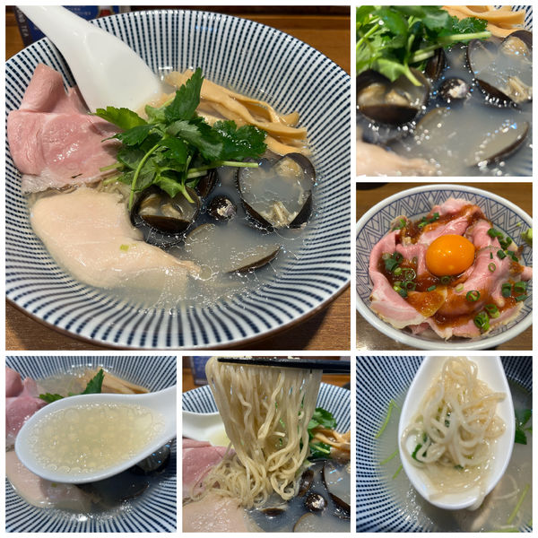 「しじみそば990円名古屋コーチン卵黄のせ贅沢な焼豚丼550円」@寿製麺よしかわ 川越店の写真