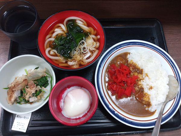 「朝カレーセット450円選択うどん」@名代 富士そば 柏店の写真