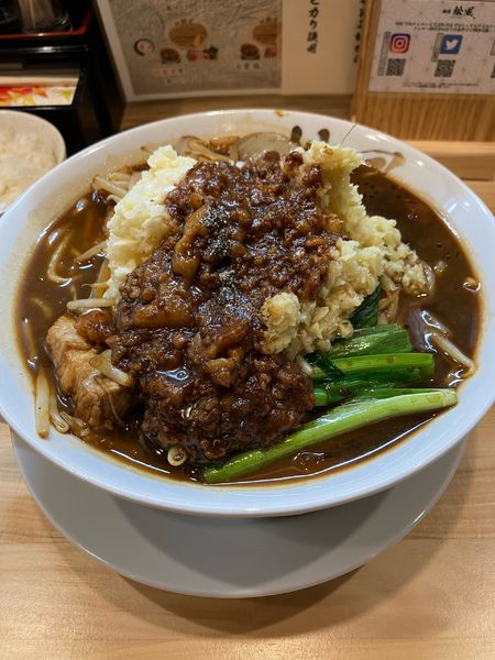 「鬼スタそば950円+ライス100円」@麺将 松風の写真